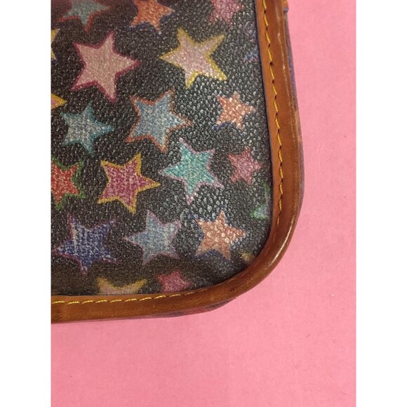 Y2K 2000s DOONEY and BOURKE Rainbow STAR. Celestial. Black. Coated Canvas Wallet - Picture 5 of 10